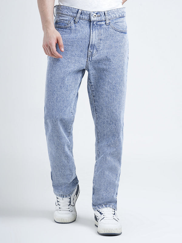 redtape Straight Fit Blue Jeans for Men | Classic Everyday Denim Ice Blue