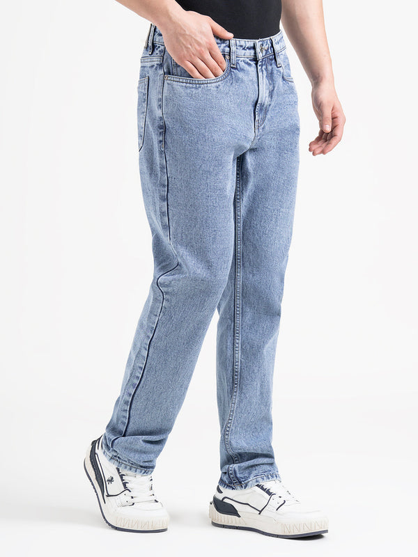 Redtape Straight Fit Light Blue Jeans For Men | Everyday Classic Denim Light Blue