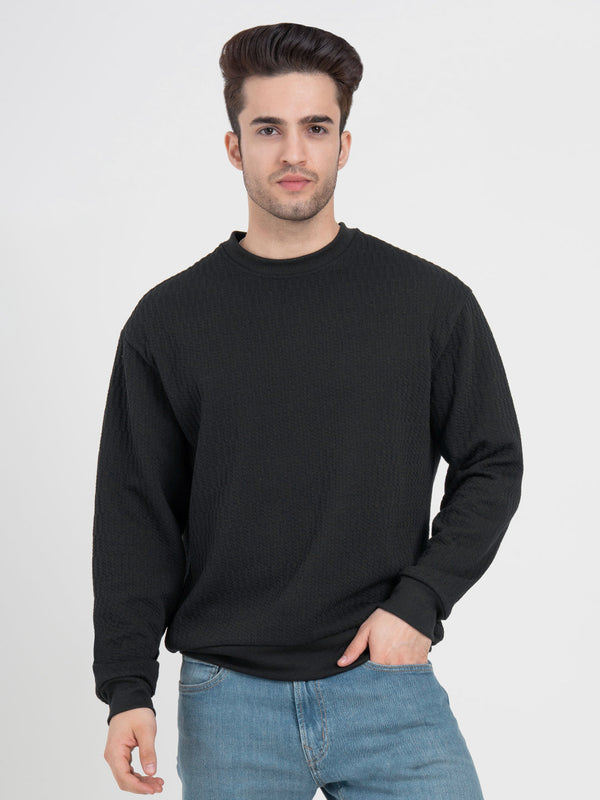 Redtape Structured Black Men's Sweatshirts | Winter Essential Sweatshirt Black