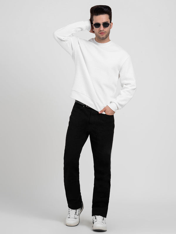 Redtape Structured White Men's Sweatshirts | Winter Essential Sweatshirt White