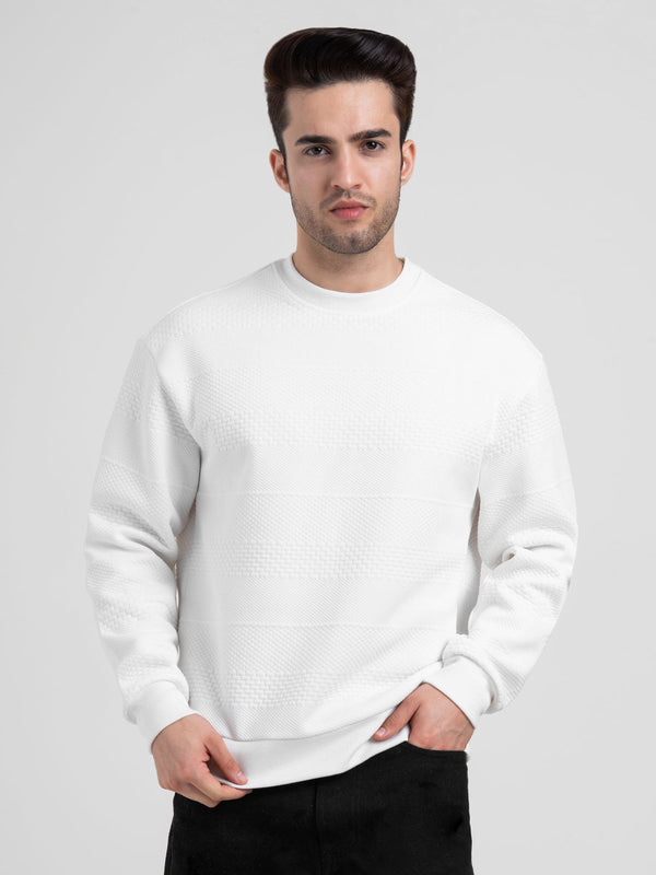 Redtape Structured White Men's Sweatshirts | Winter Essential Sweatshirt White