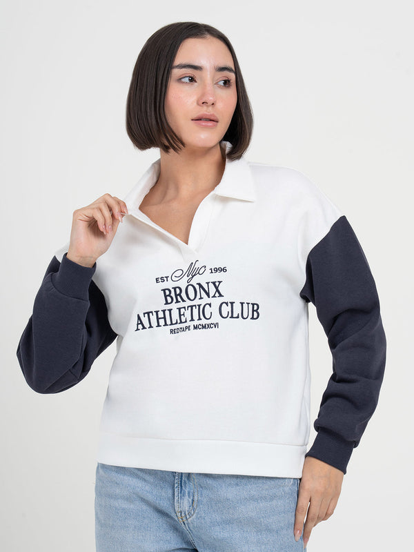 Redtape White Sweatshirt For Women | Sweatshirt For Winter Casual Comfort White