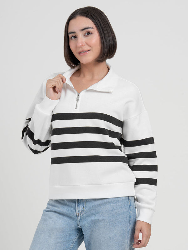 Redtape White Sweatshirt For Women | Sweatshirt For Winter Effortless Look White