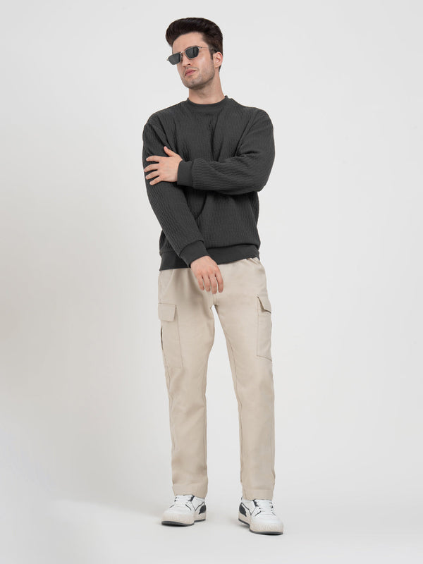 redtape White Winter Baggy Sweatshirt for Men | Winter Graphic Essential Dark Olive