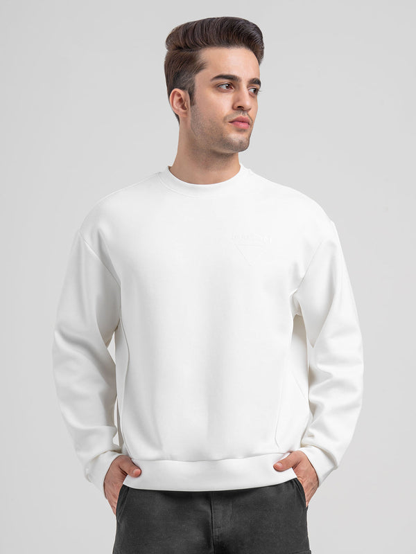 Redtape White Winter Baggy Sweatshirt For Men | Winter-Ready Streetwear Comfort White