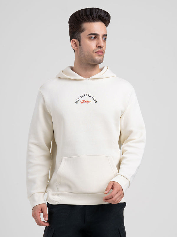 Redtape Winter Off-White Hoodie For Men | Winter-Ready Streetwear Style Off White