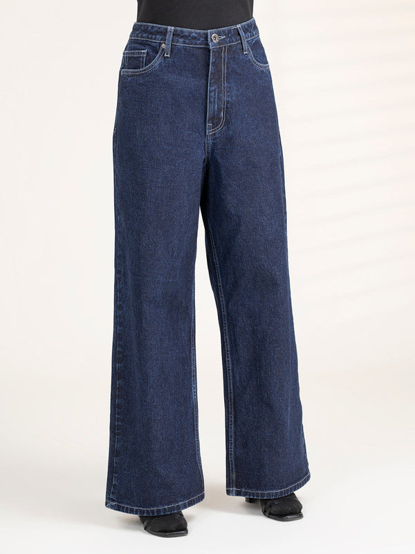 Redtape Women Dark Blue Flared Denim | Women's Flared Jeans Dark Blue