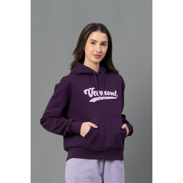 Redtape Women Dark Purple Graphic Print Hoodie Dark Purple