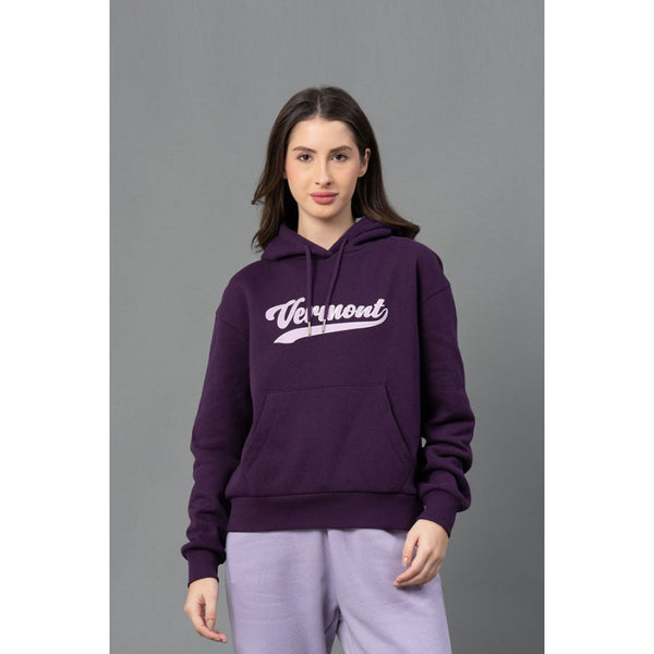 redtape Women Dark Purple Graphic Print Hoodie Dark Purple