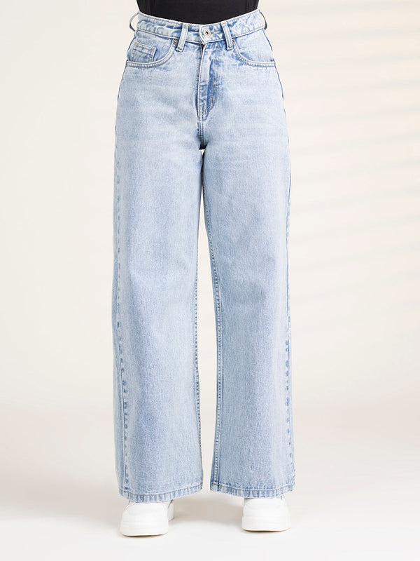 Redtape Women Ice Blue Flared Denim | Women's Flared Jeans Ice Blue