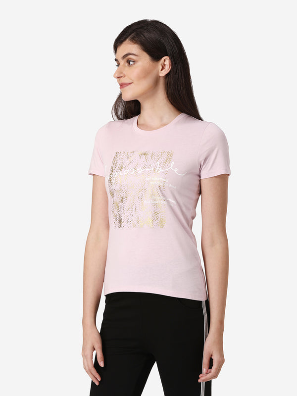 Redtape Women Light Pink Round Neck T-Shirt Light Pink