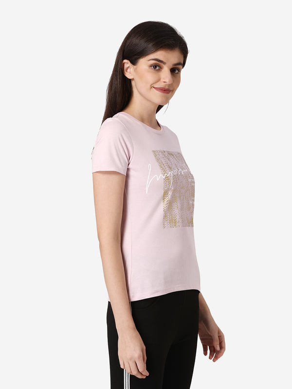 Redtape Women Light Pink Round Neck T-Shirt Light Pink