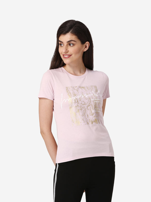 redtape Women Light Pink Round Neck T-Shirt Light Pink