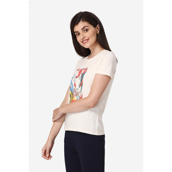 Redtape Women Off White Round Neck T-Shirt Off White