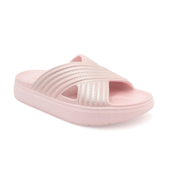 Redtape Women’s Casual Sliders For Lightweight Everyday Comfort Metallic/ Pink
