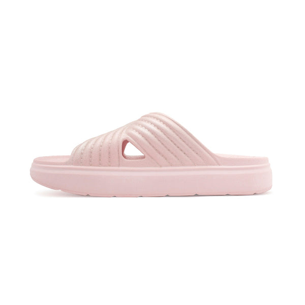 Redtape Women’s Casual Sliders For Lightweight Everyday Comfort Metallic/ Pink
