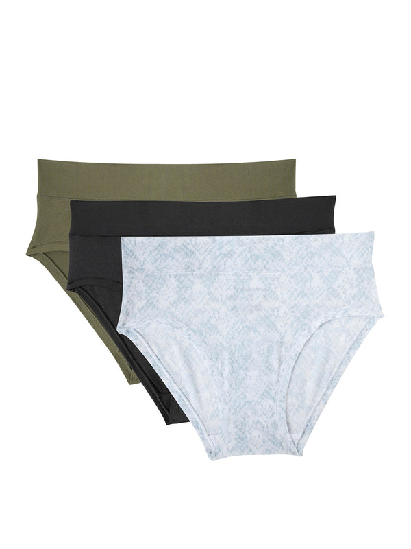 Redtape Women's Hipster Underwear | Barely-There Everyday Comfort ( Pack Of 3) Black Olive Off White