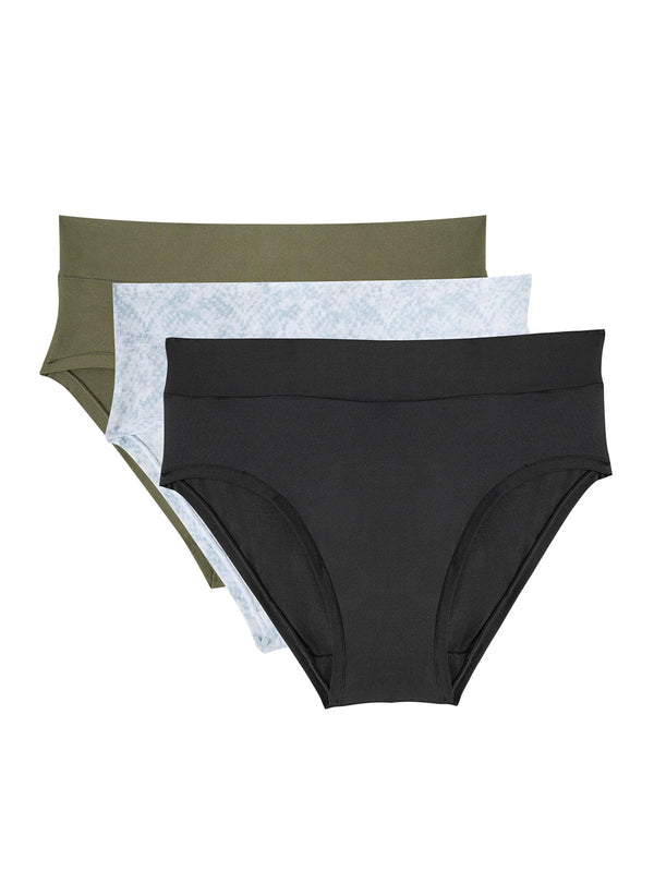 redtape Women's Hipster Underwear | Barely-There Everyday Comfort ( Pack of 3) Black Olive Off White