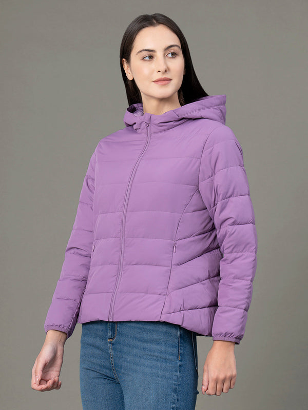 Redtape Women's Light Mauve Polyester Solid Padded Jacket Light Mauve