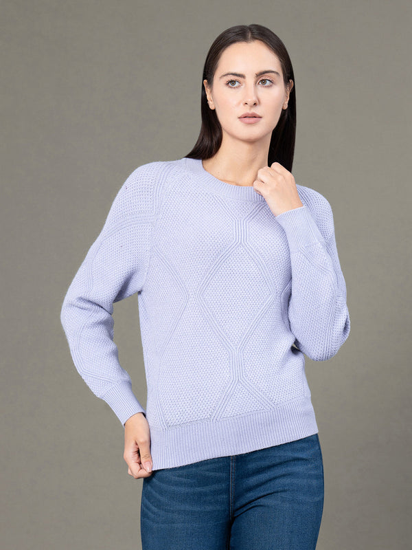 Redtape Women's Lilac Poly Viscose Polyamide Solid Sweater Lilac
