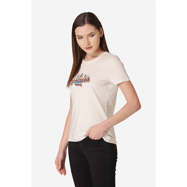 Redtape Women's Off White Round Neck T-Shirt Off White