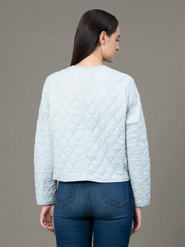 Redtape Women's Pale Blue Nylon Solid Jacket Pale Blue