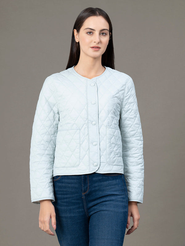 redtape Women's Pale Blue Nylon Solid Jacket Pale Blue