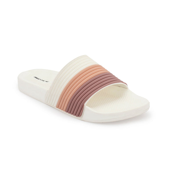 Redtape Women’s Sliders For Everyday Casual And Poolside Comfort Off White/Pink