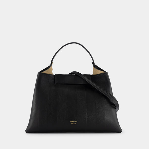 Ree Projects ELIEZE MEDIUM - SOFT CALF EMBOSSED STRIPES - BLACK