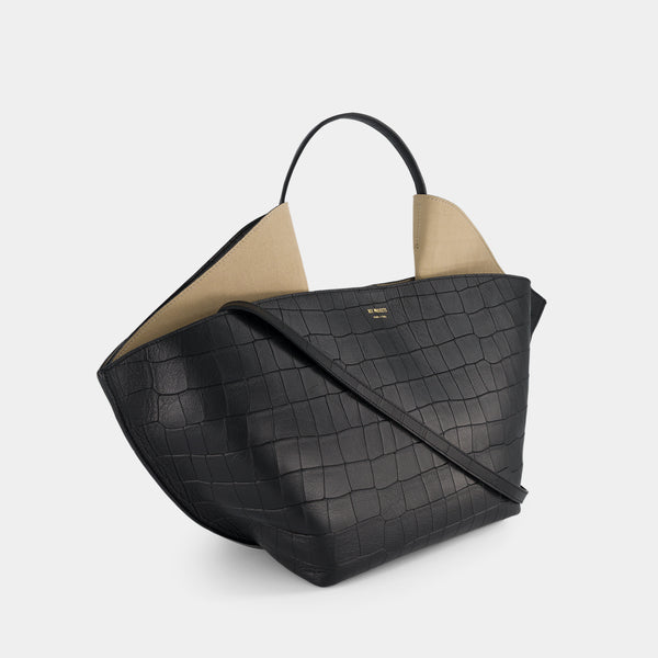 Ree Projects ANN TOTE MEDIUM - SOFT CROC - BLACK