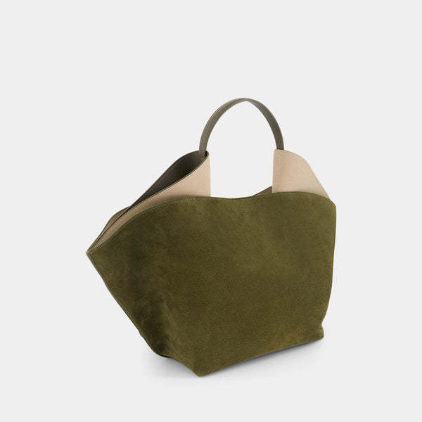 Ree Projects ANN TOTE MEDIUM - SUEDE SOFT CALF - KHAKI