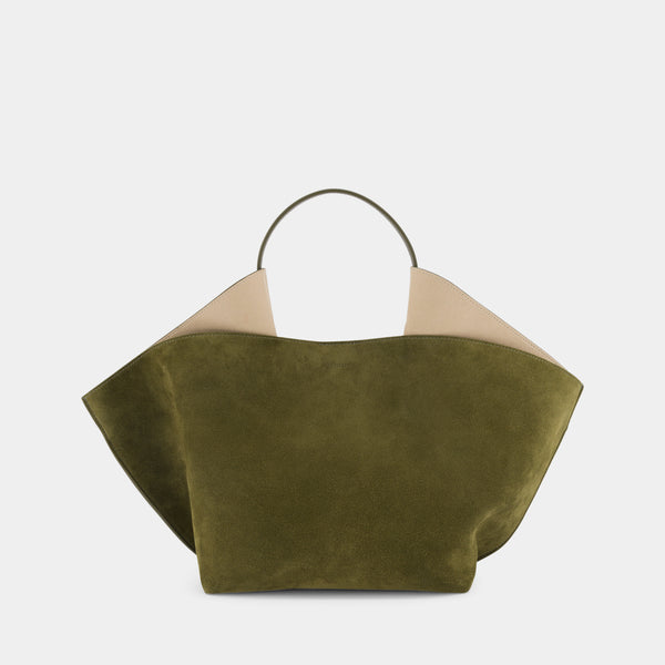 ree projects ANN TOTE MEDIUM - SUEDE SOFT CALF - KHAKI