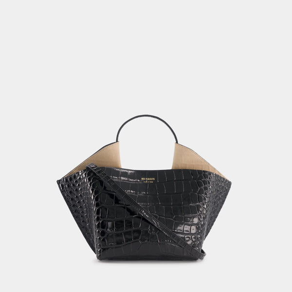Ree Projects ANN TOTE MINI - CROC - BLACK