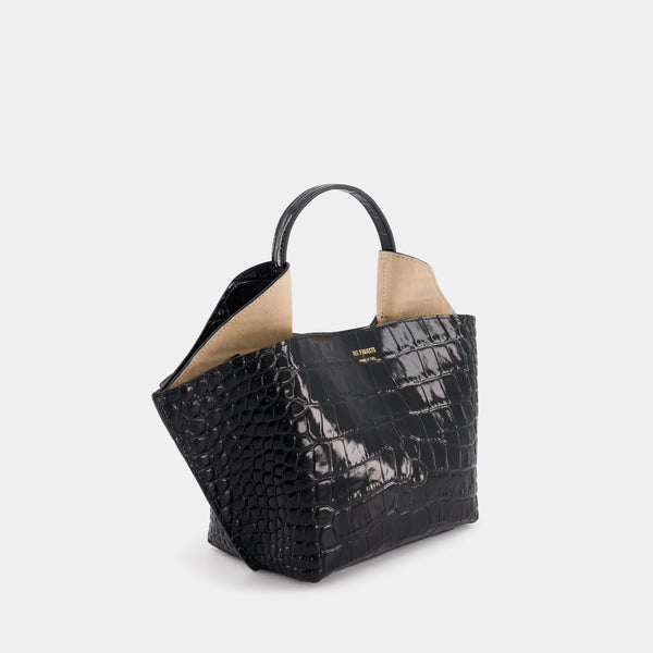 Ree Projects ANN TOTE MINI - CROC - BLACK