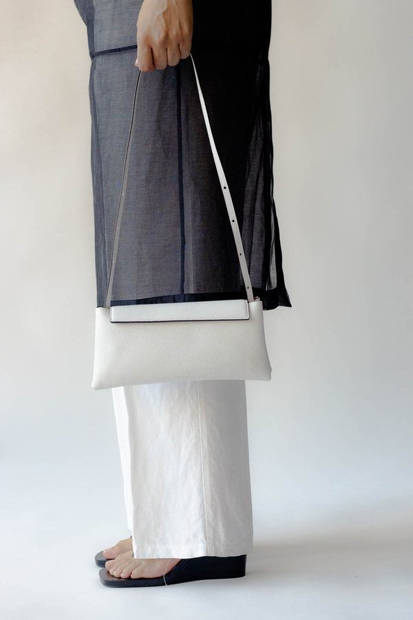 Ree Projects ELIEZE CLUTCH - PEBBLE GRAIN - BIANCO