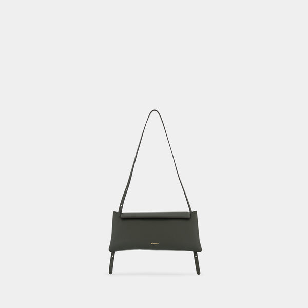 Ree Projects ELIEZE CLUTCH - PEBBLE GRAIN - DEEP MOSS