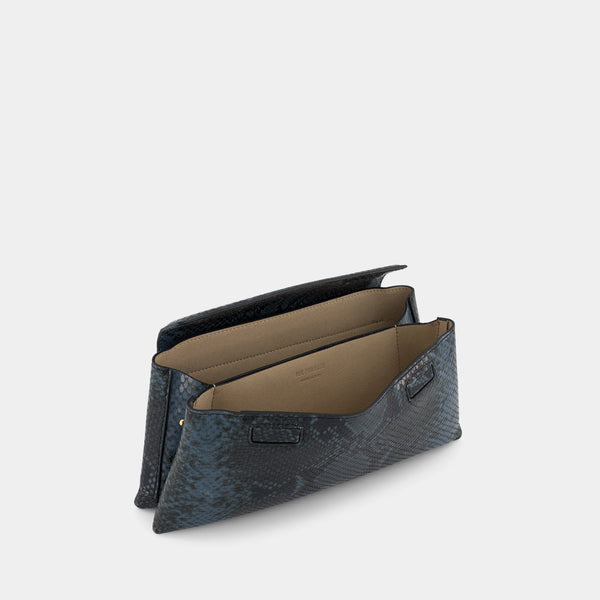 Ree Projects ELIEZE CLUTCH - PYTHON - BLUE BLACK