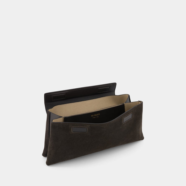 Ree Projects ELIEZE CLUTCH - SUEDE SOFT CALF - EBONY