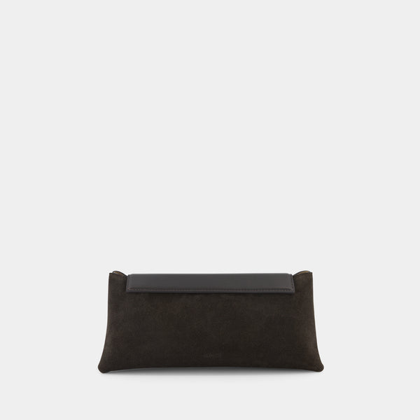 ree projects ELIEZE CLUTCH - SUEDE SOFT CALF - EBONY