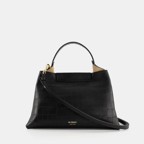 Ree Projects ELIEZE MEDIUM - SOFT CROC - BLACK