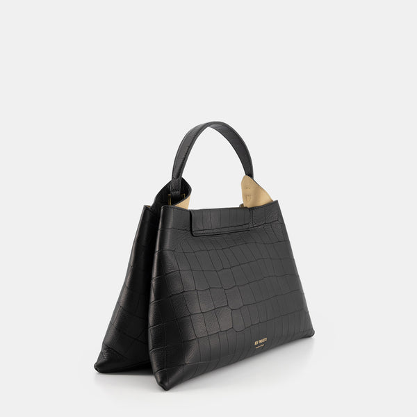 Ree Projects ELIEZE MEDIUM - SOFT CROC - BLACK