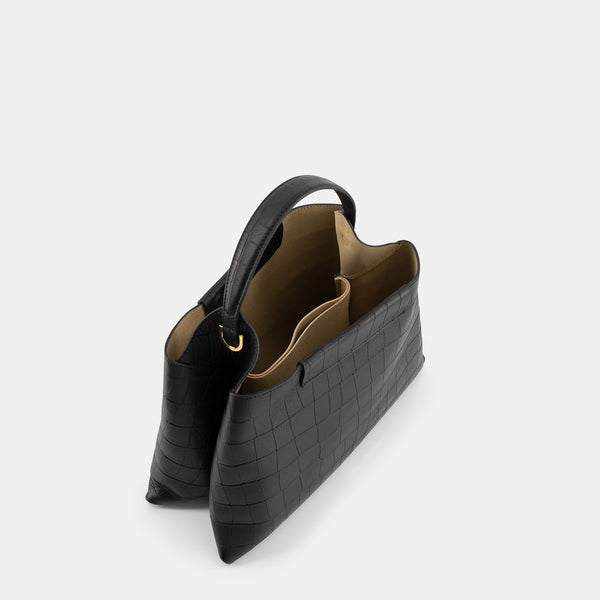 Ree Projects ELIEZE MEDIUM - SOFT CROC - BLACK