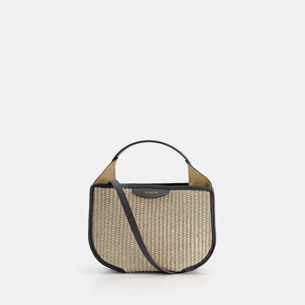 Ree Projects HELENE HOBO MINI - RAFFIA - BLACK