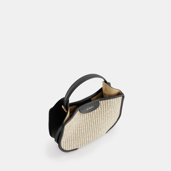Ree Projects HELENE HOBO MINI - RAFFIA - BLACK