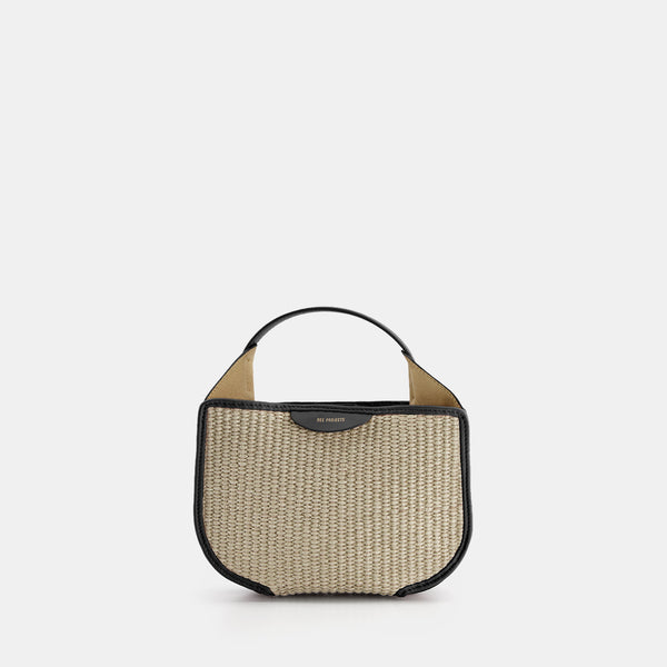 ree projects HELENE HOBO MINI - RAFFIA - BLACK