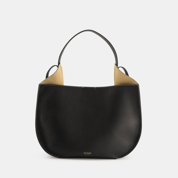 ree projects HELENE HOBO - PEBBLE GRAIN - BLACK