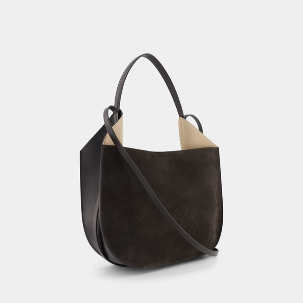 Ree Projects HELENE HOBO - SOFT CALF SUEDE - EBONY