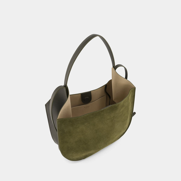 Ree Projects HELENE HOBO - SOFT CALF SUEDE - KHAKI