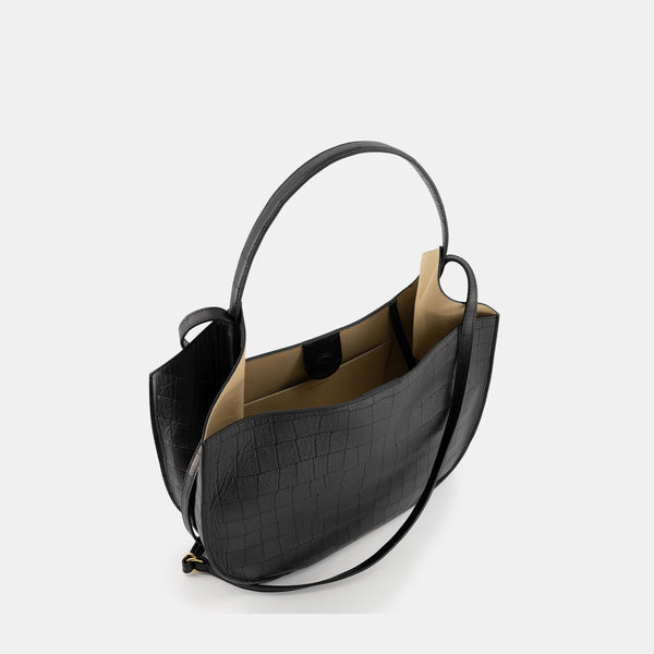 Ree Projects HELENE HOBO - SOFT CROC - BLACK