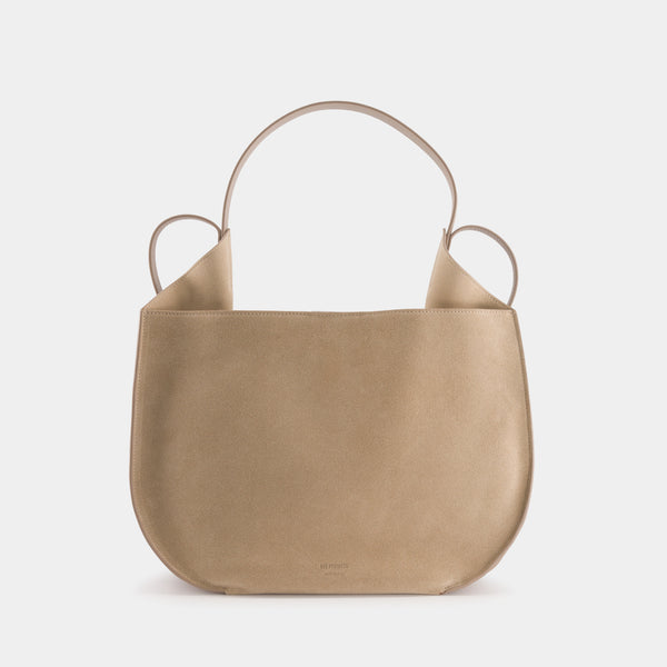 ree projects HELENE HOBO - SUEDE SOFT CALF - SANDSTONE